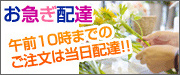 お急ぎ配達　午前10時までのご注文は当日配達!!