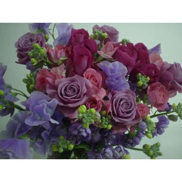 ＜フジテレビフラワーネット＞ ピンク、パープル系のエレガントな花束画像