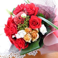 メモリアル　ブーケ　プレジデント　（バラの花束）赤系　誕生日、結婚記念日、お祝い、歓送迎（送別、歓迎）、退職祝い、発表会