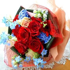 大人のブーケ　Redbull　（バラの花束）赤系　誕生日、結婚記念日、お祝い、送別、発表会、敬老の日
