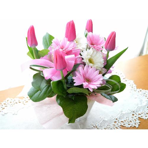 �L���[�g�ȃA�����W�����g�@PinkTulip�@�i�`���[���b�v�̃t�����[�A�����W�������g�j�s���N�n3