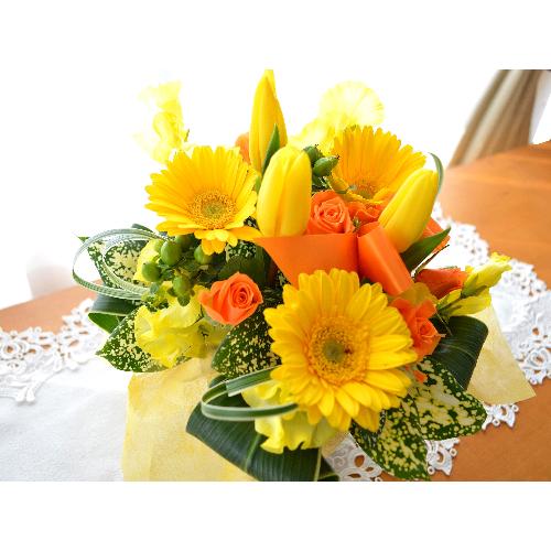 �L���[�g�ȃA�����W�@YellowRibbon�@�i�`���[���b�v�̃t�����[�A�����W�������g�j�s���N�n4