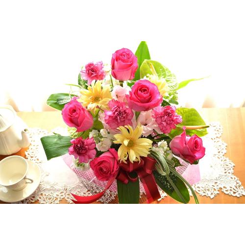 メモリアル　アレンジメント　PinkRose　（バラのフラワーアレンジメント）ピンク系　誕生日、結婚記念日、お祝い、敬老の日2