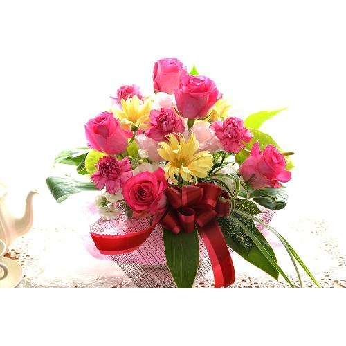 メモリアル　アレンジメント　PinkRose　（バラのフラワーアレンジメント）ピンク系　誕生日、結婚記念日、お祝い、敬老の日5