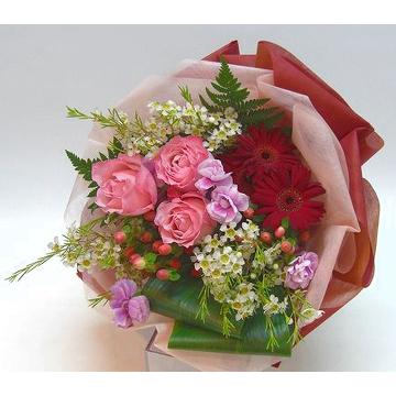 ＜フジテレビフラワーネット＞ ★ピンク・赤バラのロマンティックなアレンジ★お祝い・成人の日・送別・誕生日・結婚記念日に・・・大阪市阿倍野区からお届けします。
