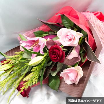 ＜フジテレビフラワーネット＞ 【大切な記念日に☆】赤バラのアニバーサリーブーケ