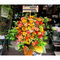 開店・開業・移転祝い「オレンジローズアレンジLL」