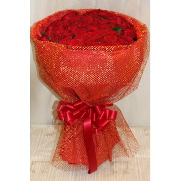  [ｻﾌﾟﾗｲｽﾞ人気NO.1!!]ゴージャスなプレゼントにはぴったり☆赤バラ100本の花束