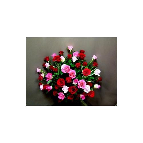 バラの赤とピンク　50本　”天女の舞”4