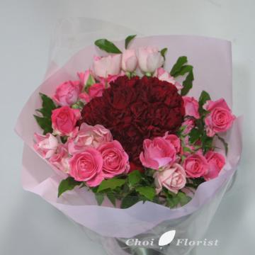 ＜フジテレビフラワーネット＞ 可愛いピンク花束（Ｂ036）
