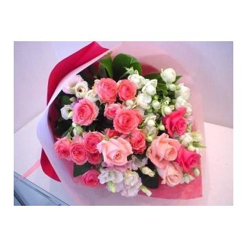 ＜フジテレビフラワーネット＞ ピンクのバラの花束