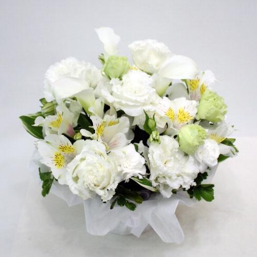 供花　ホワイトカラーとホワイト系洋花のお供え花 3