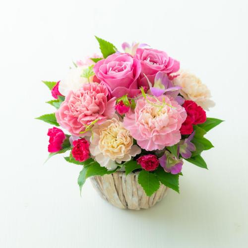 【お祝い花】 おまかせ アレンジメント「ピンク系」3,300円2