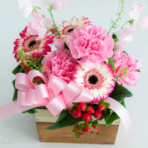 【お祝い花】 おまかせ アレンジメント「ピンク系」3,300円3