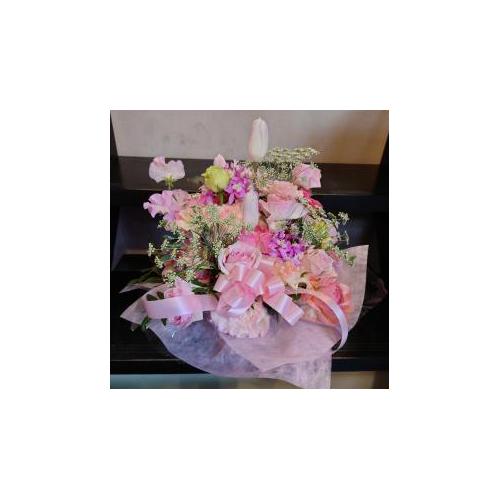 【お祝い花】 おまかせ アレンジメント「ピンク系」5,500円5