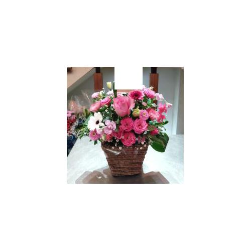 【お祝い花】 おまかせ アレンジメント「ピンク系」8,800円4