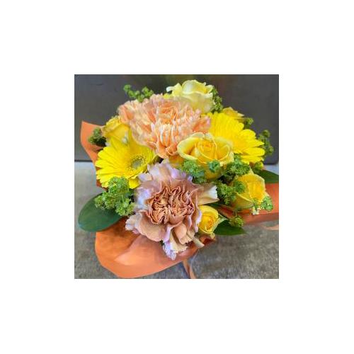 【お祝い花】 おまかせ アレンジメント「黄色・オレンジ系」3,300円5