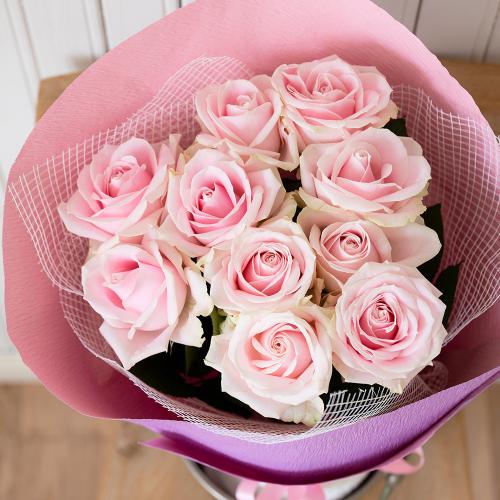 【母の日ギフト】 ピンクのバラのシンプルな花束2