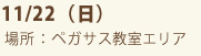 11/22�i���j�@�ꏊ�F�y�K�T�X�����G���A