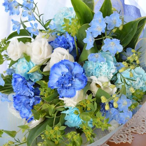 大人のブーケ BlueWhite （カーネーションの花束）ブルー系 誕生日