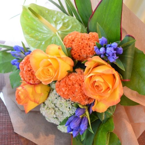 キュートなブーケ JapanOrange （バラの花束） オレンジ系 誕生