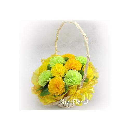 黄色系カーネーションのソープフラワー（SF043）」| 花屋「Choi