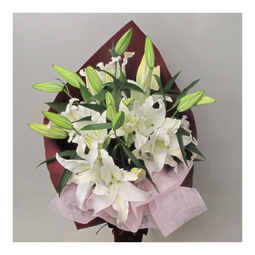 ユリの花束 B187 花屋 ｃｈｏｉ ｆｌｏｒｉｓｔ のオリジナル商品 フラワーギフトはプロのお花屋さんにおまかせ フジテレビフラワーネット