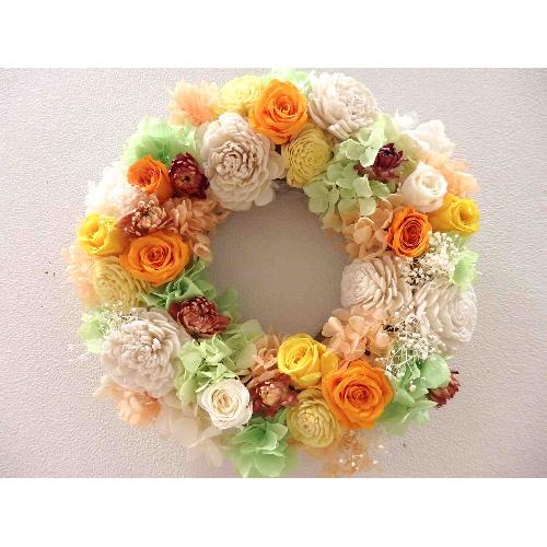 完成品 オレンジのバラのリース」| ぴあに」の 花屋「フィオリスタ フラワー・ガーデニング