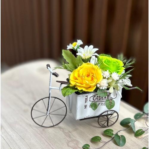 プリザーブドフラワープチカートイエロー」| 花屋「Apertio Floris