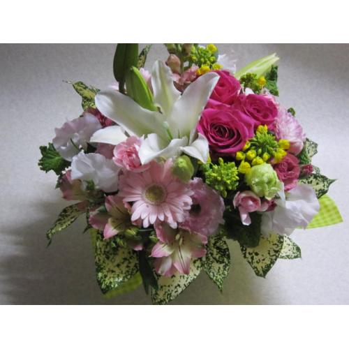 ユリの花かごアレンジピンク 花屋 フラワーショップさら のオリジナル商品 フラワーギフトはプロのお花屋さんにおまかせ フジテレビフラワーネット ユリの花かごアレンジピンク 花屋 フラワーショップさら のオリジナル商品 フラワーギフトはプロのお花屋さんにおまかせ フジテレビフラワーネット