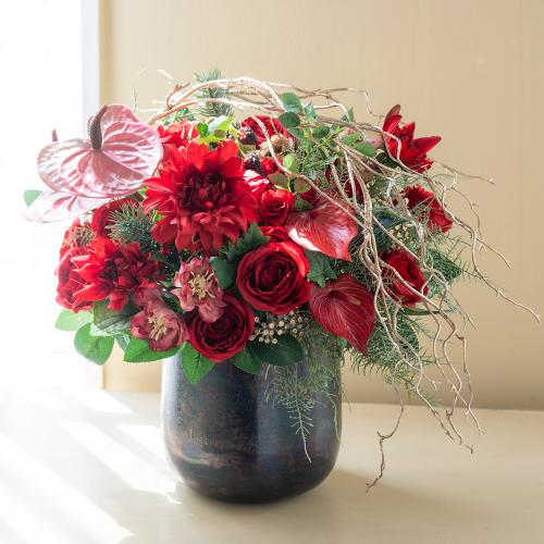 中村有孝氏オリジナル バラとダリアのアレンジメント Splendide スプランディッド 花屋 フジテレビフラワーネット のオリジナル商品 フラワーギフトはプロのお花屋さんにおまかせ フジテレビフラワーネット