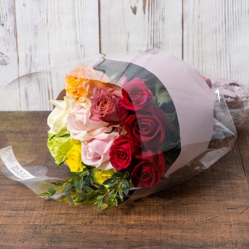 ホシファーム バラブーケ カラフル 12本」| 花屋「フジテレビフラワー