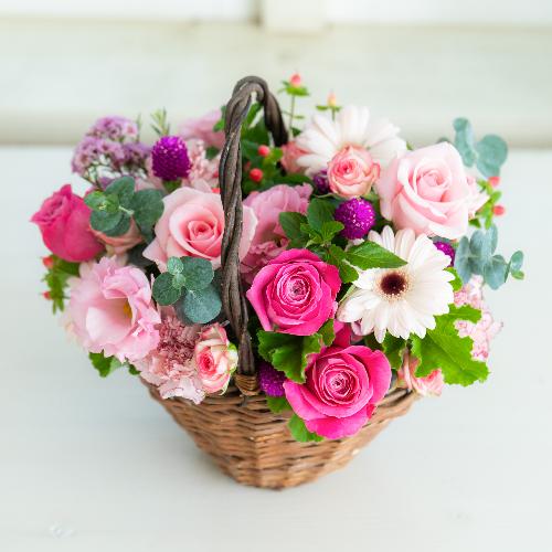 (済)ゆとりすと  タルト型フラワーアレンジ(ピンクカラー) フラワータルト （フルーツミックス） 手作りキット：オシャレ