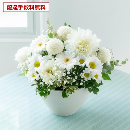 お悔やみ お供えの花 おまかせ アレンジメント 白上がり 5 500円 フラワーギフトはプロのお花屋さんにおまかせ フジテレビフラワーネット