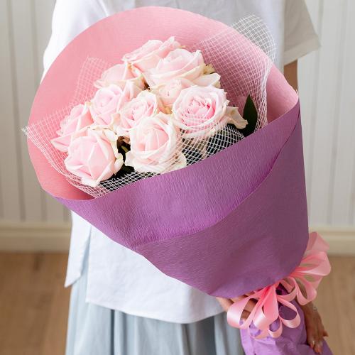 母の日ギフト ピンクのバラのシンプルな花束 フラワーギフトはプロのお花屋さんにおまかせ フジテレビフラワーネット